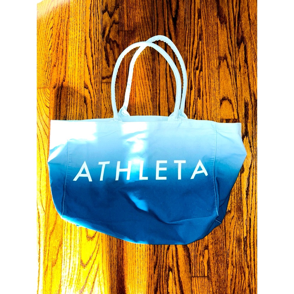 Athleta Ombré Gym Bag Large Blue Tote Purse Gym Canvas